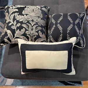 Elegant Black and Cream Decorative Pillow Set